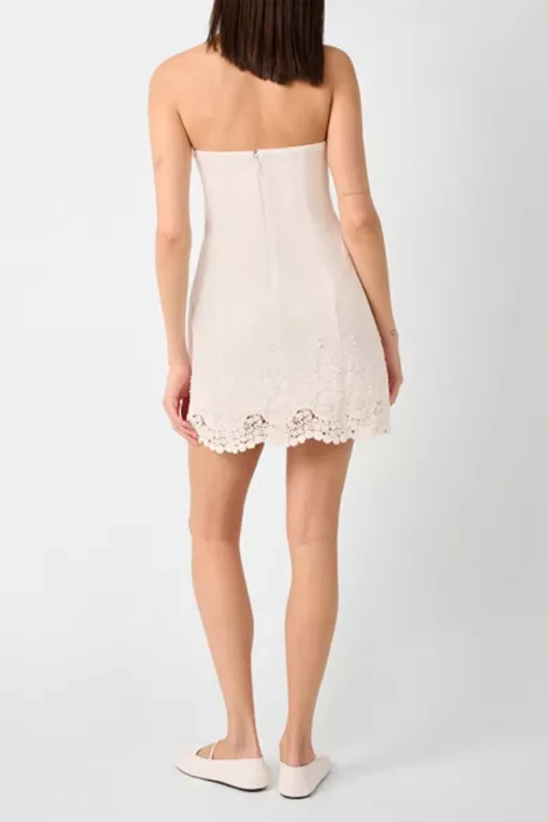 WeWoreWhat Strapless Eyelet Mini Dress