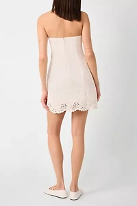 WeWoreWhat Strapless Eyelet Mini Dress