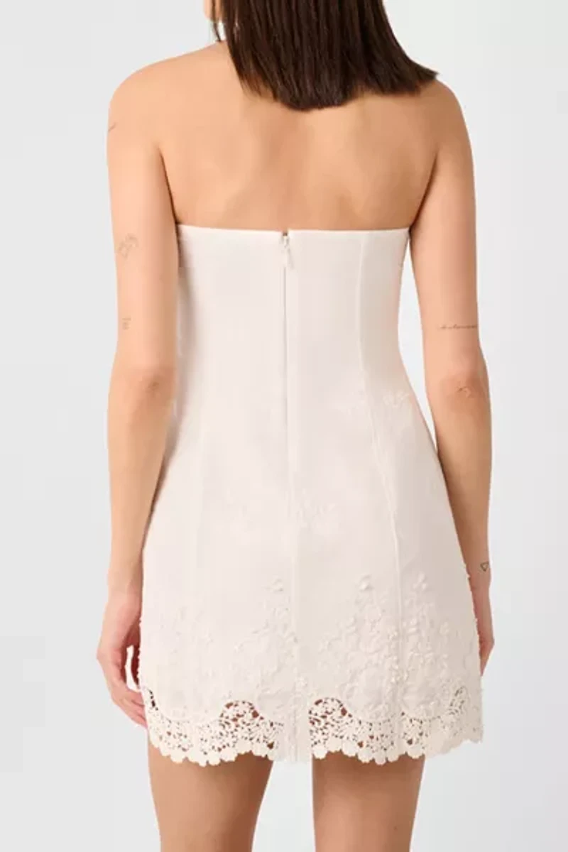 WeWoreWhat Strapless Eyelet Mini Dress