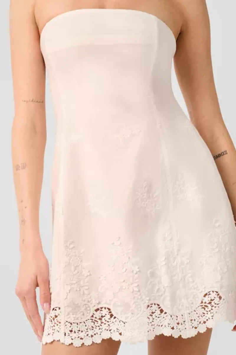 WeWoreWhat Strapless Eyelet Mini Dress
