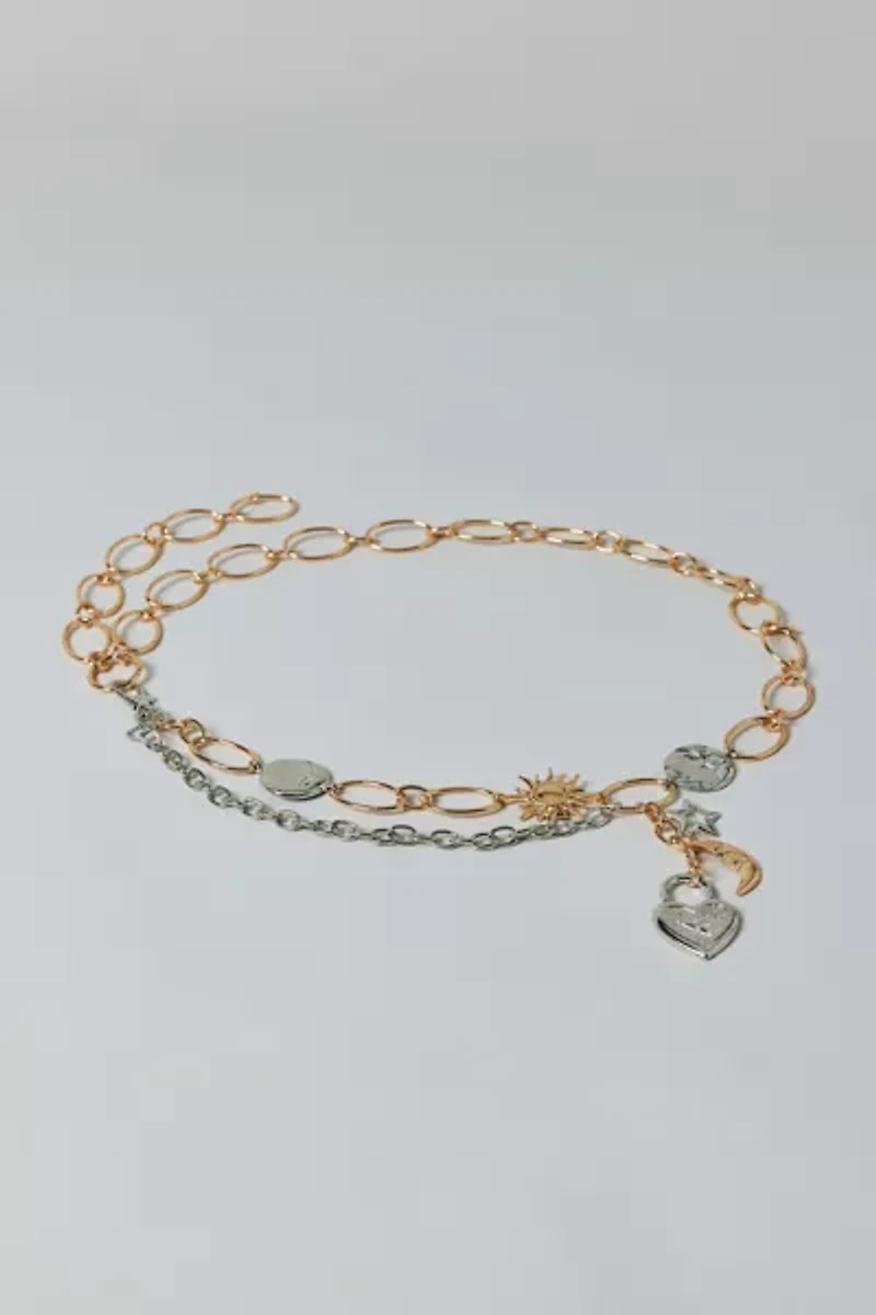 Maximalist Mixed Metal Charm Chain Belt