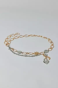 Maximalist Mixed Metal Charm Chain Belt