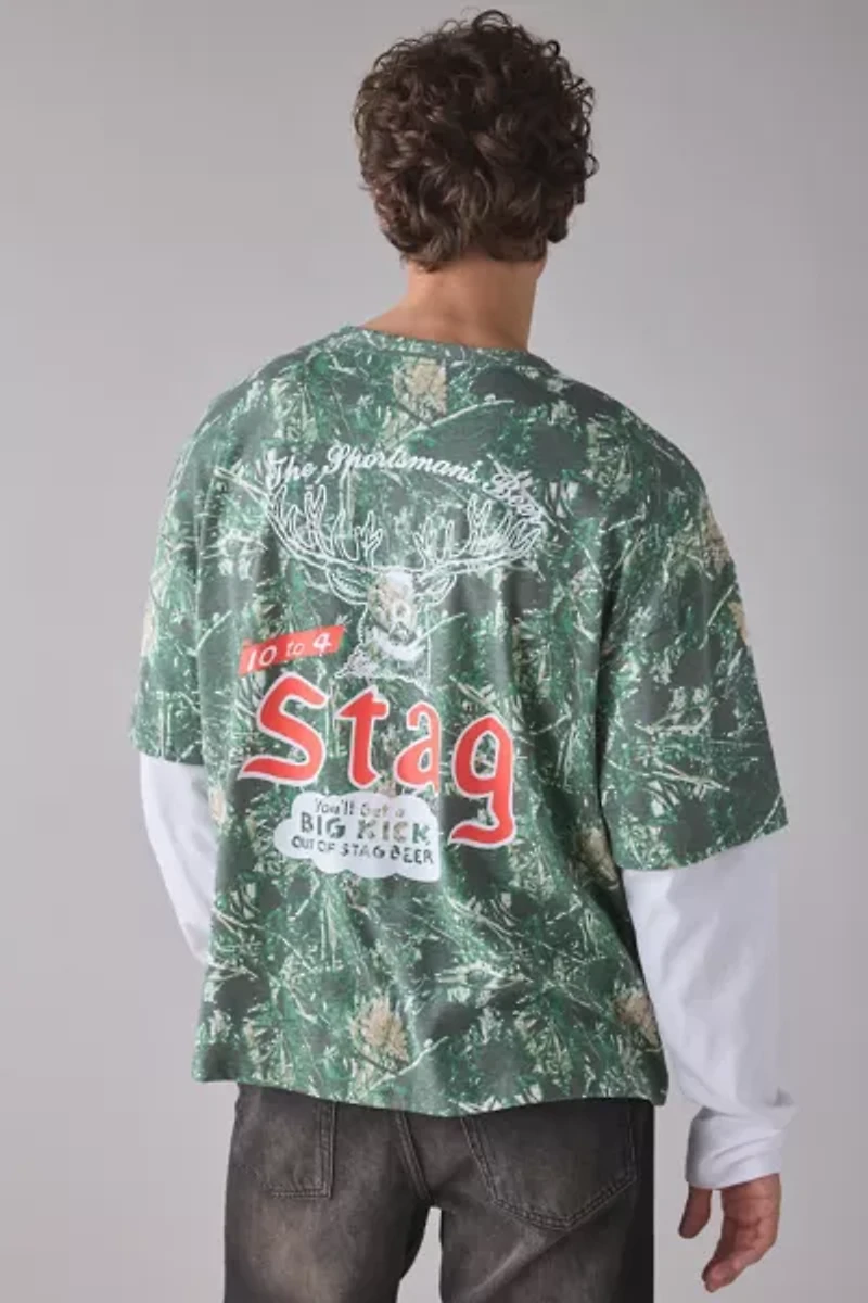 Stag Beer Camo Double Layer Tee