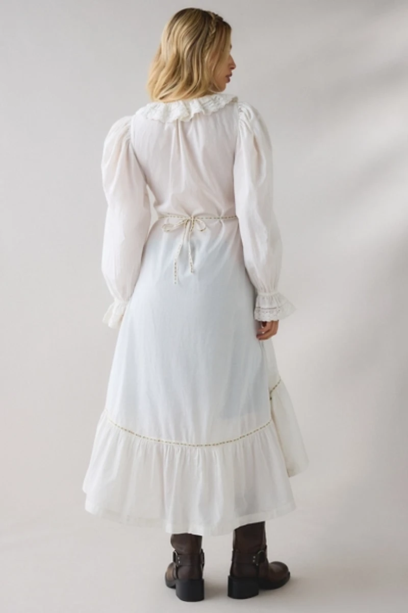 Kimchi Blue Lila Eyelet Lace Trim Tie-Front Maxi Top