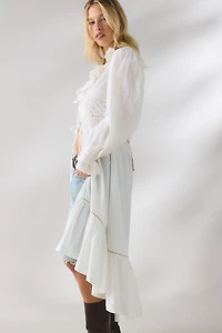 Kimchi Blue Lila Eyelet Lace Trim Tie-Front Maxi Top