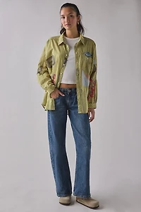 BDG Alex Embroidered Graphic Oversized Cotton Button-Down Shirt