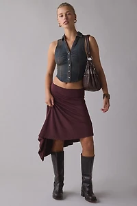 BDG Rae Snap-Front Cropped Denim Vest Top
