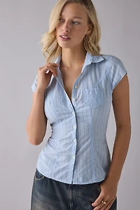 BDG Vero Tailored Short Sleeve Button-Down Shirt