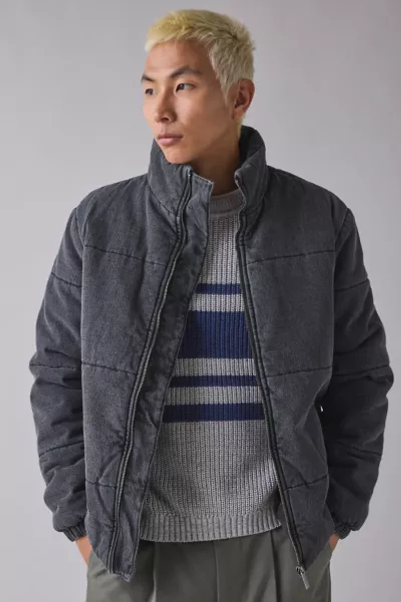Native Youth Washed Cotton Quilted Puffer Jacket