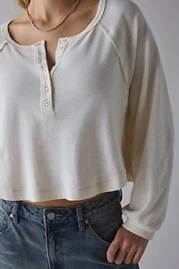 BDG Logan Oversized Long Sleeve Henley Top