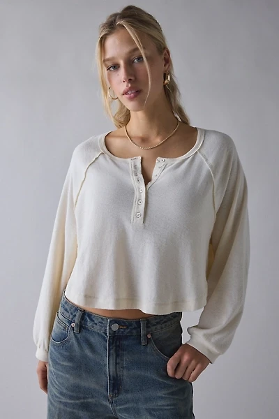 BDG Logan Oversized Long Sleeve Henley Top