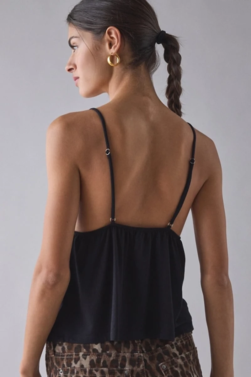 Kimchi Blue Jaelyn Jersey Knit Plunging Babydoll Cami