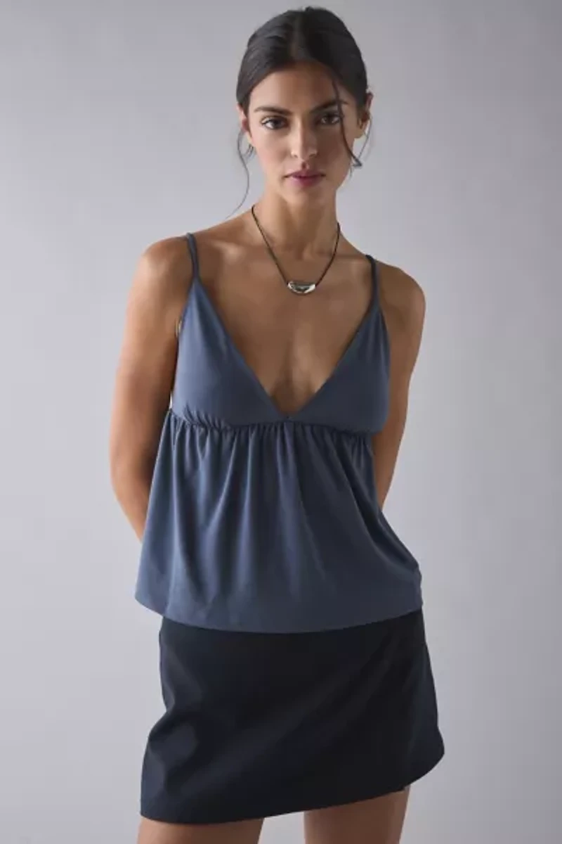 Kimchi Blue Jaelyn Jersey Knit Plunging Babydoll Cami