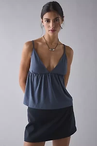 Kimchi Blue Jaelyn Jersey Knit Plunging Babydoll Cami