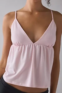 Kimchi Blue Jaelyn Jersey Knit Plunging Babydoll Cami