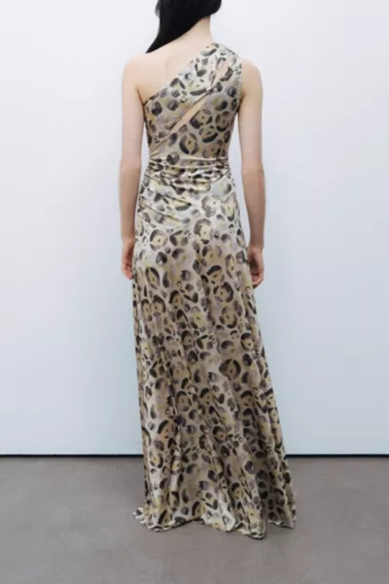 Nocturne One Shoulder Printed Maxi Dress