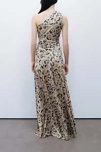 Nocturne One Shoulder Printed Maxi Dress