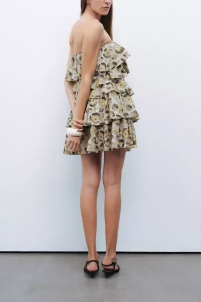 Nocturne Belted Ruffle Mini Dress
