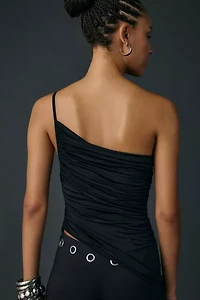 UO Claire Ruched Asymmetric One-Shoulder Top
