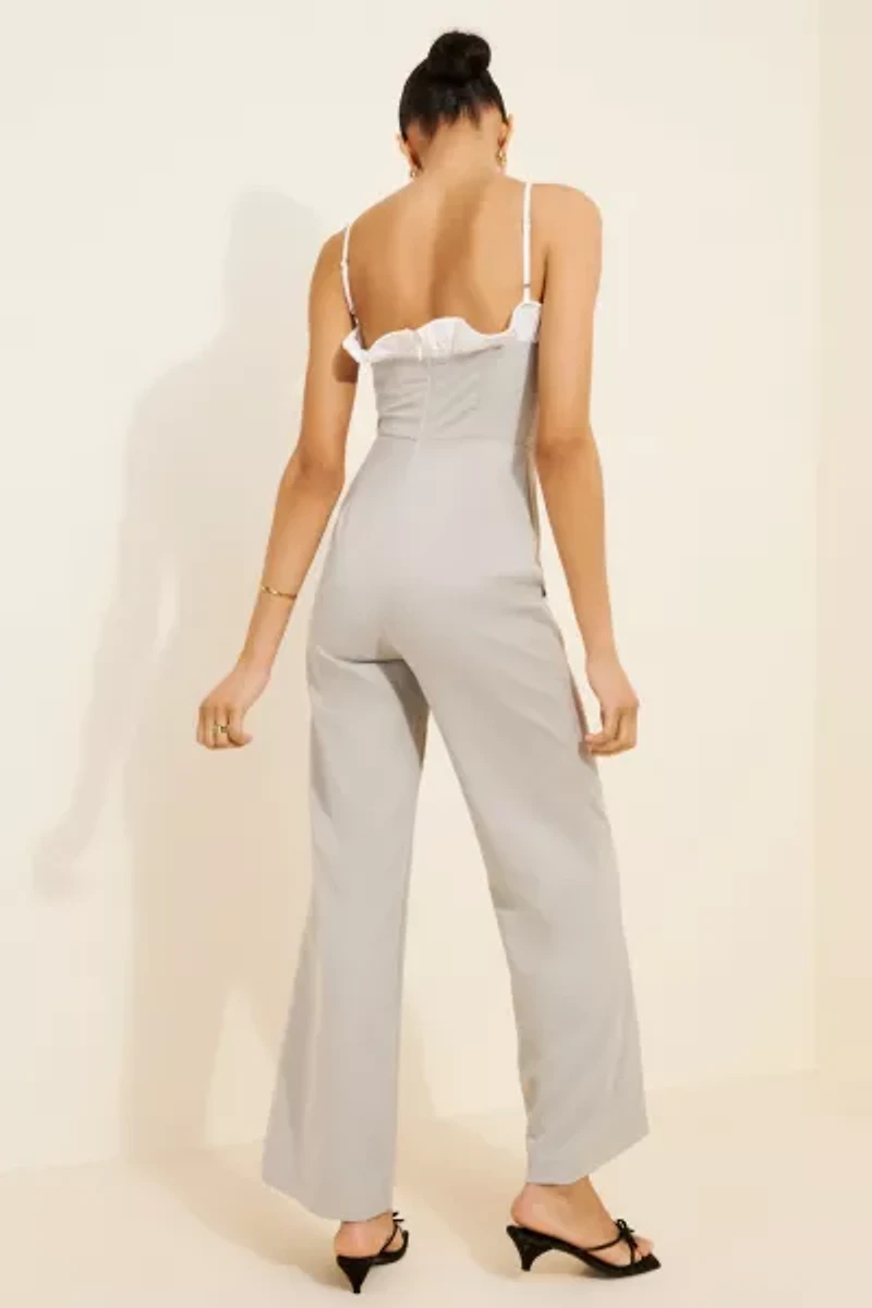 Rare London Sleeveless Ruched Jumpsuit