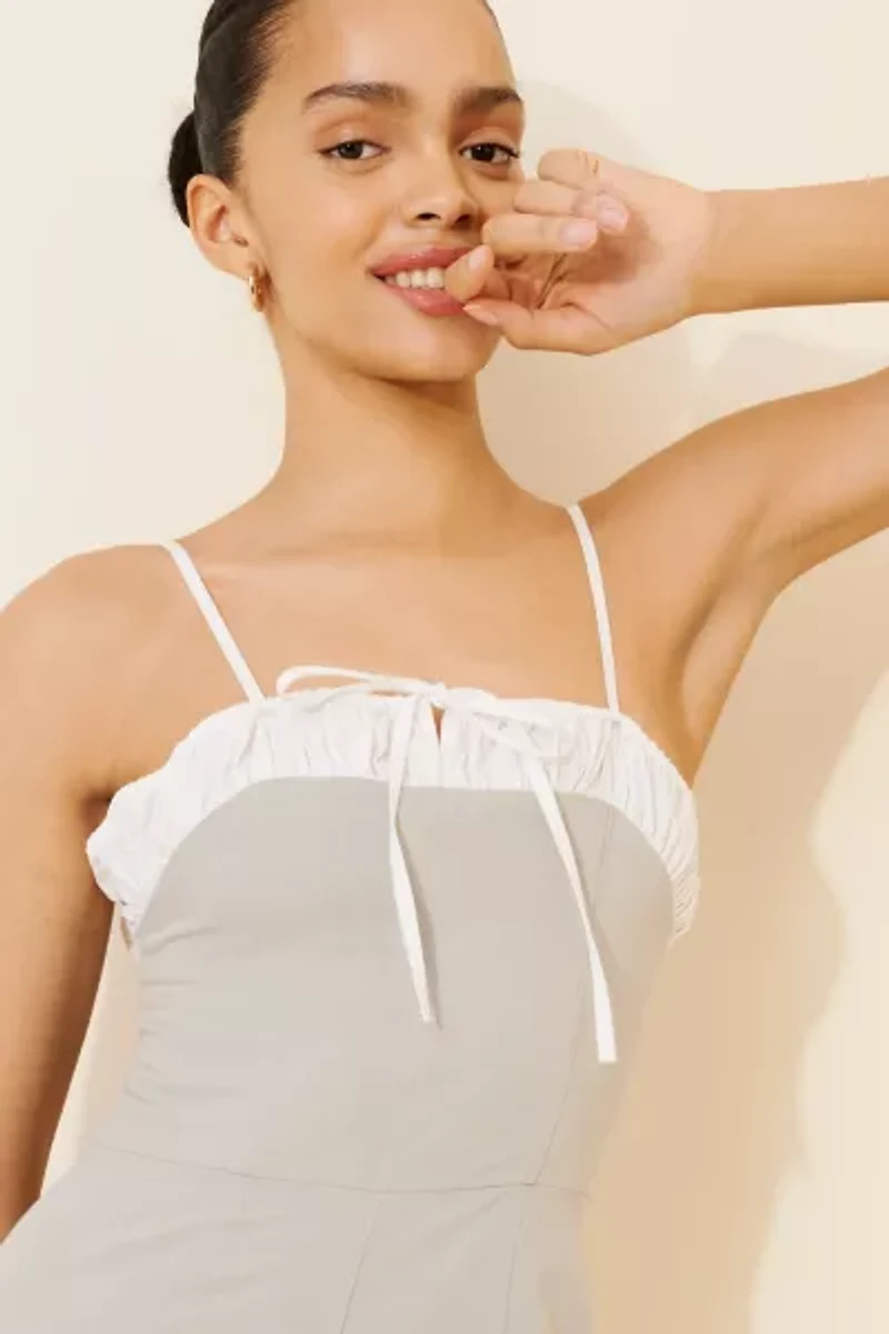 Rare London Sleeveless Ruched Jumpsuit