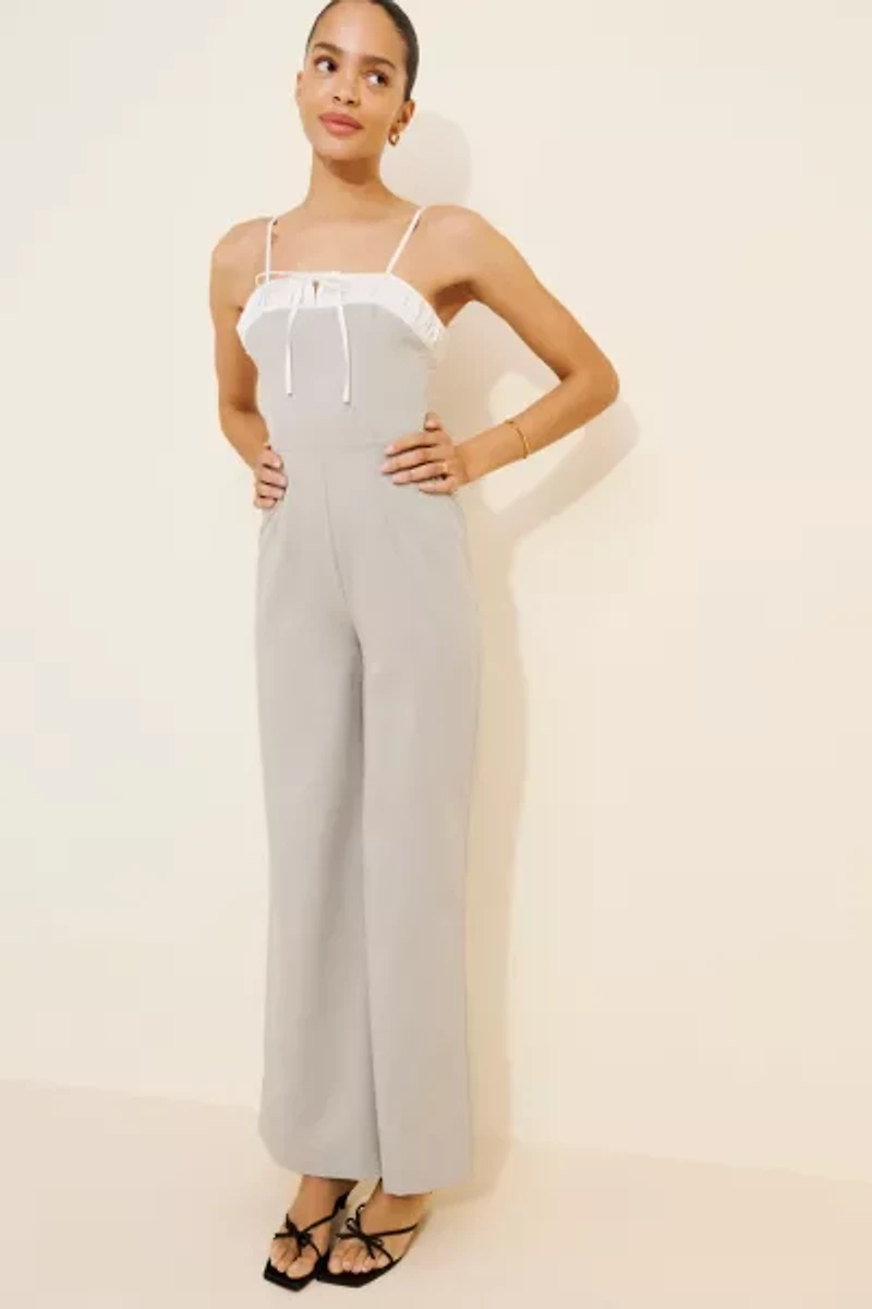 Rare London Sleeveless Ruched Jumpsuit