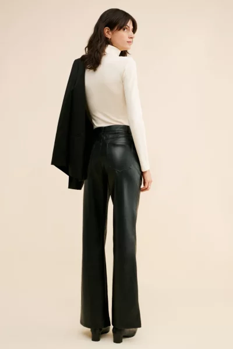 Glamorous Wide-Leg Vegan Leather Trousers