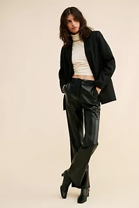 Glamorous Wide-Leg Vegan Leather Trousers