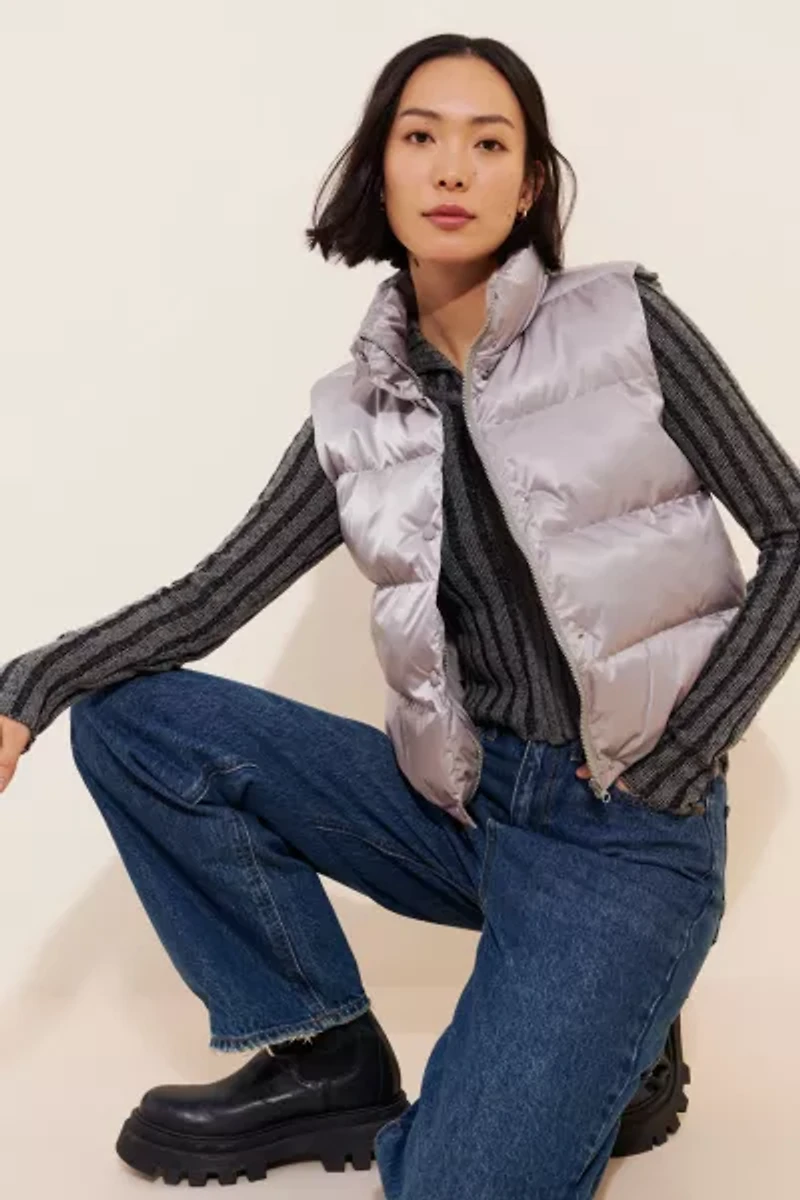 English Factory Puffer Cropped Vest