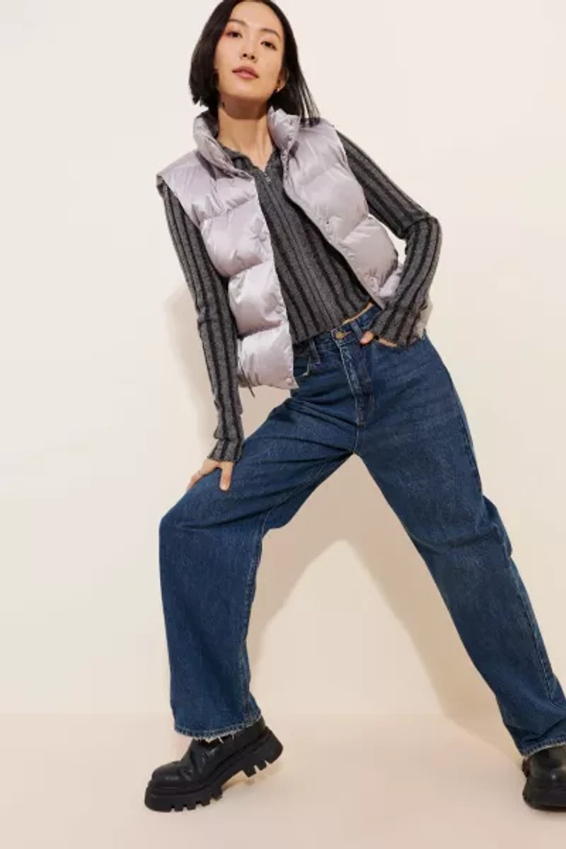 English Factory Puffer Cropped Vest