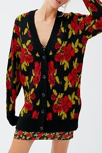 Reign Floral Intarsia Knit Cardigan