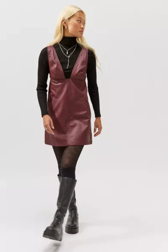 Maeve Twofer Faux Leather Babydoll Dress | The Summit Maeve Twofer Faux Leather Babydoll Dress | The Summit