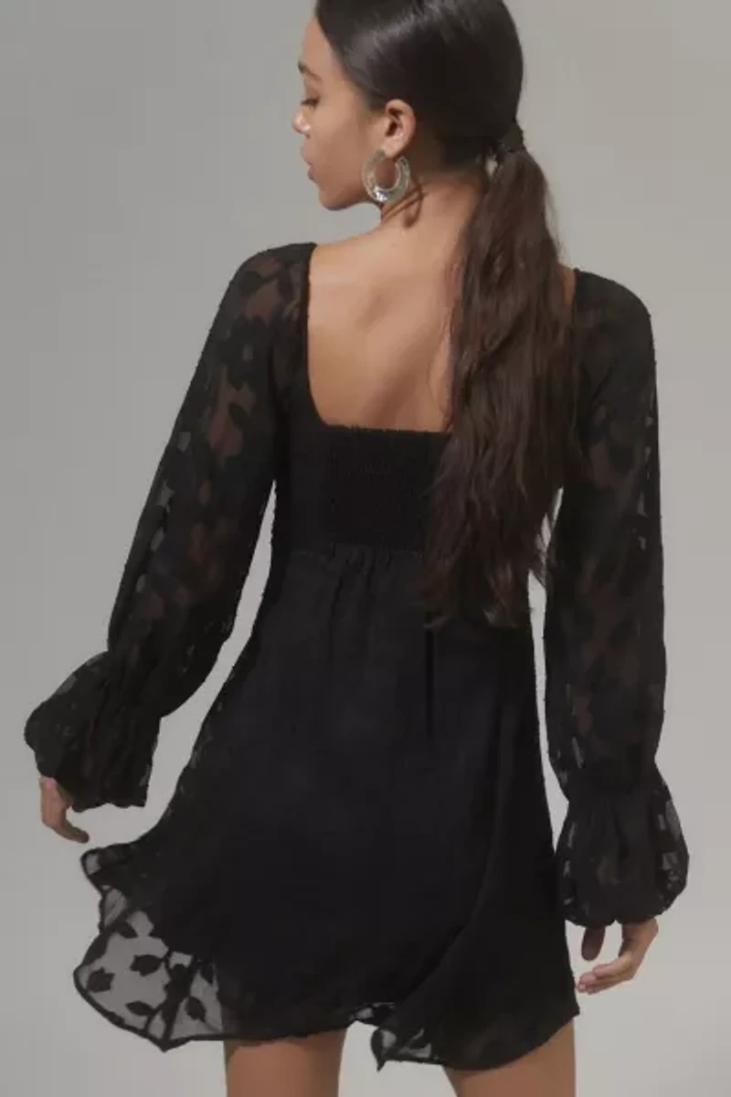 Wisteria Floral Long Sleeve Mini Dress