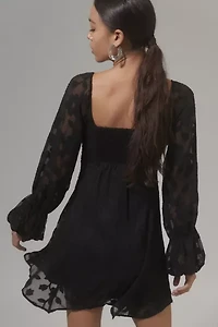 Wisteria Floral Long Sleeve Mini Dress