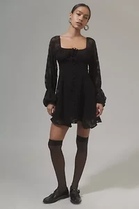Wisteria Floral Long Sleeve Mini Dress