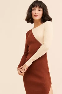 4SI3NNA Colorblock Button Front Dress