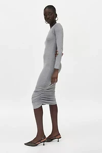 Eliza Long Sleeve Ruched Bodycon Midi Dress