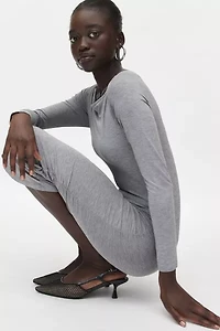 Eliza Long Sleeve Ruched Bodycon Midi Dress