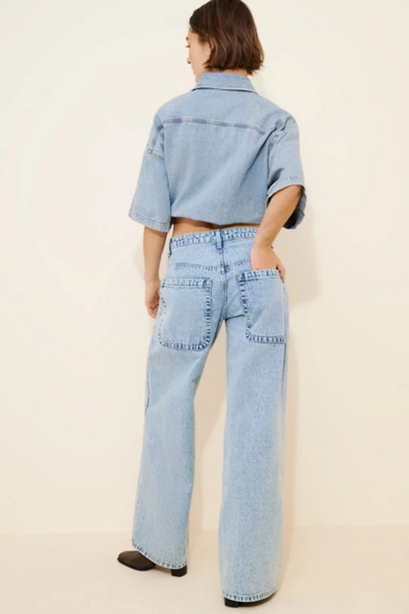 JUST BLACK DENIM Relaxed Wide-Leg Jeans
