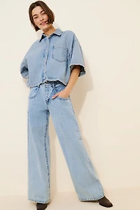 JUST BLACK DENIM Relaxed Wide-Leg Jeans