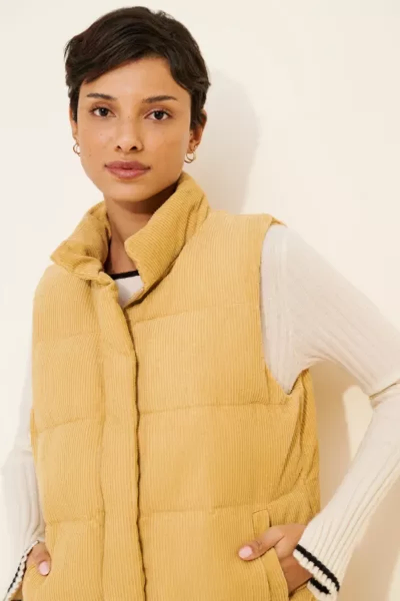 4SI3NNA Corduroy Relaxed Puffer Vest