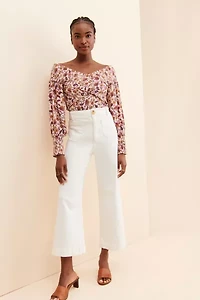 BB Dakota Broken Paisley Smocked Top