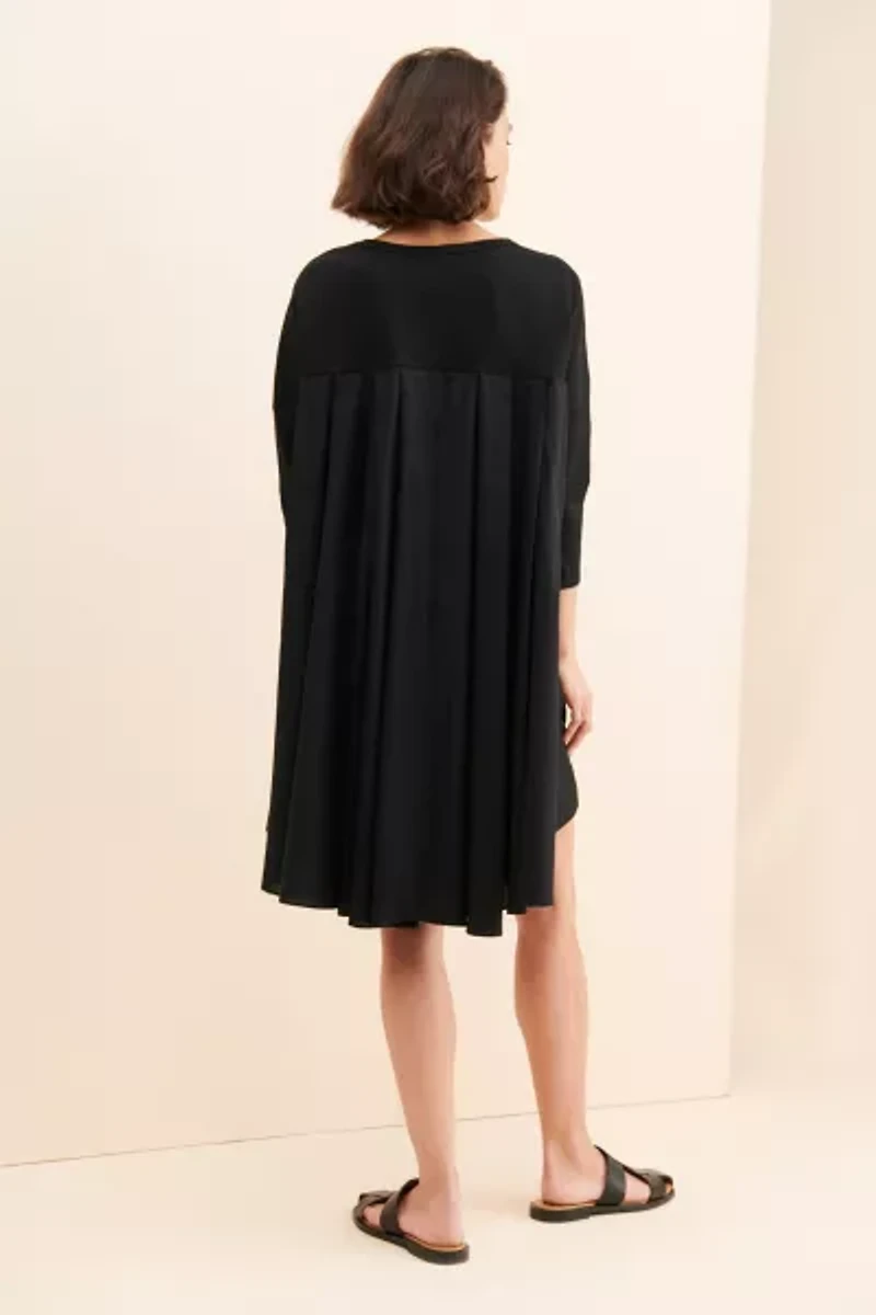 English Factory Mixed Media Pleated Dress