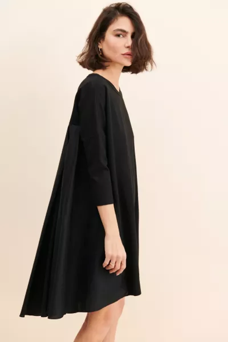 English Factory Mixed Media Pleated Dress