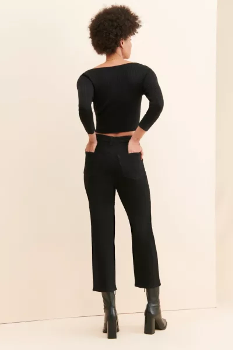 JUST BLACK DENIM Ribcage Cropped Straight Leg Jeans