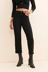 JUST BLACK DENIM Ribcage Cropped Straight Leg Jeans