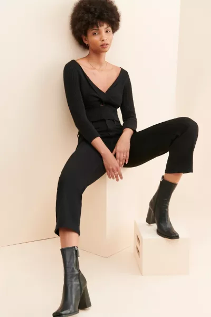 JUST BLACK DENIM Ribcage Cropped Straight Leg Jeans