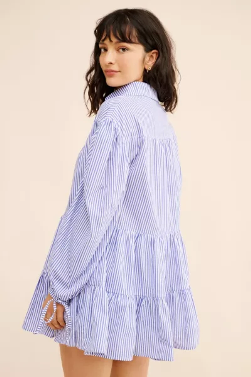 4SI3NNA Tiered Mini Shirtdress