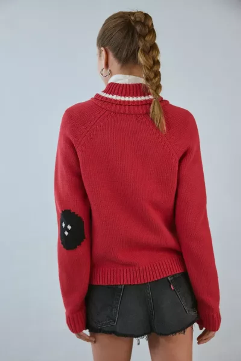 BDG Scottie Graphic Knit Zip-Up Cardigan