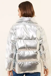 Endless Rose Metallic Puffer Jacket